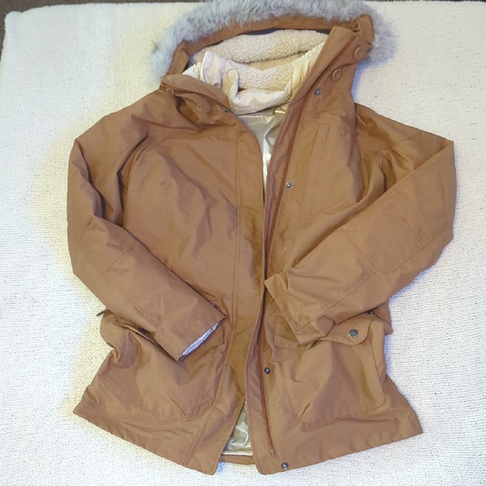 Columbia Brown Jacket with Faux Fur Hood